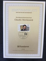 Old  Vintage GERMANY Postage Stamp, Claudio Monteverdi, 1993 - $3.00