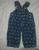 Vintage Tommy Hilfiger Kids Bib Overalls Denim Spell Out 3-6M Baby Logo Flag - £31.64 GBP