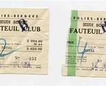 2 Folies Bergere Fauteuil Club Tickets 1954 Paris France  - $17.82
