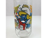 Vintage 1983 Wallace Berrie &amp; Co Smurfs Smurfette Drinking Glass 6&quot; Tall - £7.65 GBP