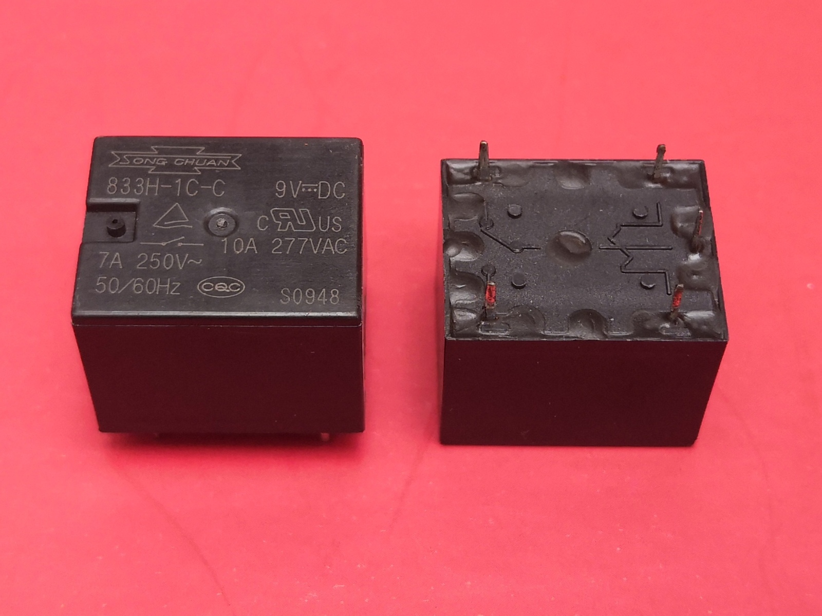 833H-1C-C, 9VDC Relay, SONG CHUAN Brand New!!