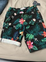Size 13-14Y Abercrombie &amp; Fitch Black Floral Pull On Shorts - £26.10 GBP