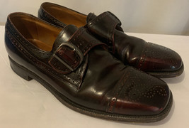 Florsheim brown Leather Mens  Shoes Size 10 C Vintage Pilgrim Buckle oxblood - £193.91 GBP