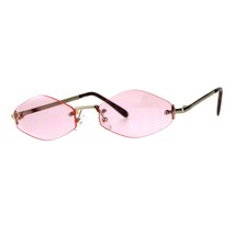 Étroit Ovale Diamant Forme Lunettes de Soleil Femmes Sans Métal Couleur Cadre - £9.52 GBP