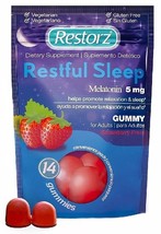 New (1) 14ct Restful Sleep Melatonin Gummies 5mg Results Guaranteed Exp. 12/24 - £0.77 GBP