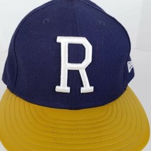 The Hundreds R Rosewood Hat New Era Fitted Cap Size 7 1/2 Navy Blue Yellow 2013 - $34.64