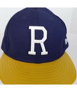 The Hundreds R Rosewood Hat New Era Fitted Cap Size 7 1/2 Navy Blue Yell... - $34.64