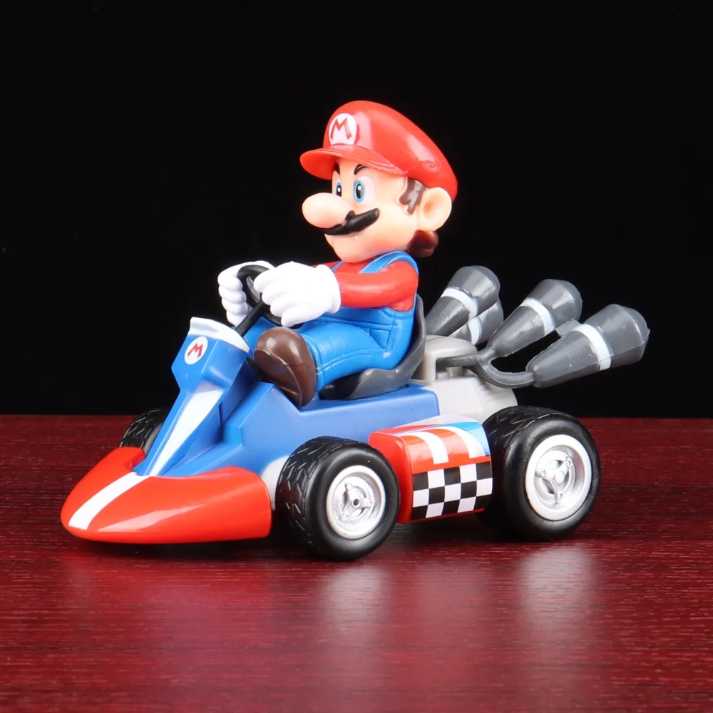 13cm Super Mario Pull Back Car Mario Bros Yoshi Luigi Bowser Peach
