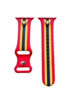 Red Silicone Watch Band With Gold Bee Compatible with Apple fits 38/40 mm - $18.81