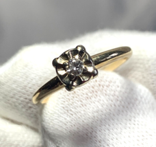 14K Vtg Yellow Gold Diamond Ring 2.08g Fine Jewelry Sz 5.25 - £149.85 GBP