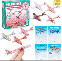 Valentine&#39;s Day Greeting Cards with Foam Airplanes, Colorful Heart - £15.59 GBP