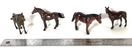 Small Group of 3&quot; x 3 1/2&quot; Plastic Farm Animals - Includes 4 Horses - £7.41 GBP