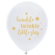 White Little Star Balloons, 12Inch (16Pcs) Boy Or Girl Baby Shower Or Birthday P - £19.23 GBP
