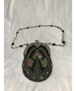 Vintage Glass Beaded Purse with Silk lining- Free Shipping! - £15.92 GBP