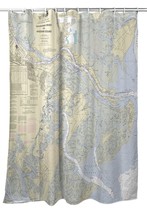 Betsy Drake Savannah River and Wassaw Sound, GA Nautical Map Shower Curtain - £85.44 GBP