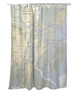 Betsy Drake Savannah River and Wassaw Sound, GA Nautical Map Shower Curtain - £85.65 GBP