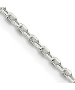 Solid Sterling Silver 20&quot; 1.5mm Beveled Oval Cable Chain - £15.35 GBP