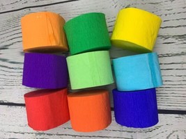 ​Rainbow Crepe Paper Streamer Rolls Hanging Party Decoration Total 490 Feet - £18.66 GBP