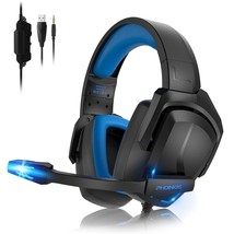 Gaming Headset With Microphone, Stereo Headset For Ps4 Ps5 Pc Xbox One N... - £25.02 GBP