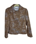 Ann Taylor Wool Blend Career Blazer Brown Floral Size 4 - $332.16 MXN