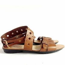 Tod&#39;s Brown Flat Forature Leather Sandals Size 38 IT in Excellent condition - £95.11 GBP