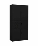 vidaXL Office Cabinet Black Steel Large Locks Office Cabinet - $33,239.23 MXN