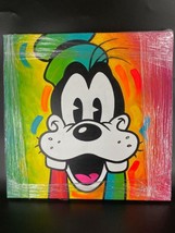 Paulina Del Mar Multicolore Goofy Originale Acrilico su Tela 24x24 Disney - £830.80 GBP