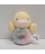 1999 Vintage Kids II Baby Ring Rattle Blue Pink Yellow Duck Plush Toy - $20.96