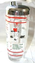 Hazel Atlas Cocktail Shaker Glass Mixer Golf Sailing Sports Vintage With... - $29.95