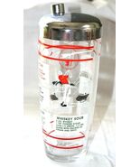 Hazel Atlas Cocktail Shaker Glass Mixer Golf Sailing Sports Vintage With... - €25,77 EUR