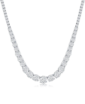 ADIRFINE 18K Gold Plated Cubic Zirconia Choker 17 Inch Tennis Necklace - £62.78 GBP