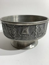 Viking Norwegian Pewter Pedestal Bowl Mastad #807 - £77.52 GBP