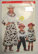 Cowgirl and Cowboy Sewing Patterns Mom Boy Girl Butterick 4655 Halloween - $7.13