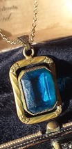 Antique Vintage Victorian 1860-s Large Topaz 9 CT Rolled Gold Pendant on... - £130.83 GBP