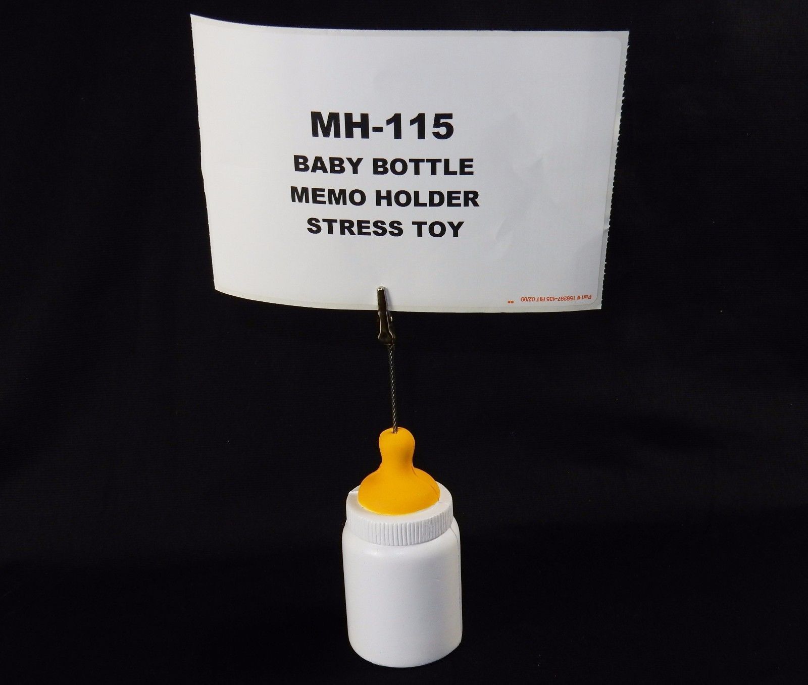 Baby Bottle Shaped Stress Relief Ball w/Alligator Clip Memo/Card Holder ... - $5.83