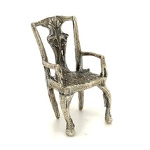 Vintage Sterling Silver Mid Century Armchair Collectable Miniature Dollhouse - £34.88 GBP