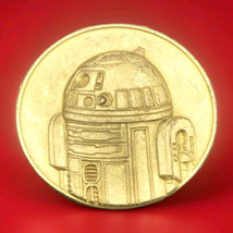 R2D2 Star Wars Metal Coin Lucasfilm 2005 Gold Tone - $9.95