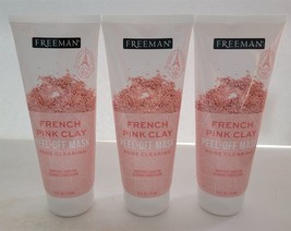 3 NEW Freeman Pore Clearing French Pink Peel-Off Clay Mask 6 Fl Oz Each - $19.79