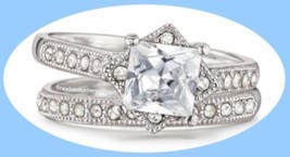 Ring This Is Love CZ Engagement Ring and Band Set -Size 8- NEW Boxed ~Great Gift - £16.03 GBP