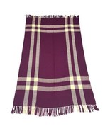 Vintage Churchill Handwoven Wool Shawl Scarf Wrap Fall Colors Check 47x8... - £29.79 GBP