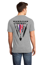 Hawaiian Tribal Fight Wear Martial Arts T-Shirt LARGE Gray weapons islan... - $24.95