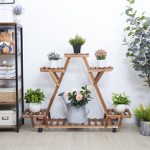 A-Frame 6 Tiered Wood Plant Stand Holder Flower Pot Display Shelving Rac... - £47.68 GBP