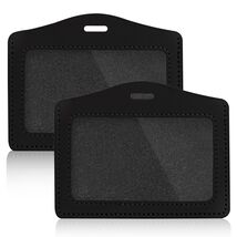 2 Pcs Genuine Leather Horizontal ID Badge Holders Clear Waterproof Black... - $62.50 MXN 2 Pcs Genuine Leather Horizontal ID Badge Holders Clear Waterproof Black... - $62.50 MXN