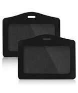 2 Pcs Genuine Leather Horizontal ID Badge Holders Clear Waterproof Black... - $62.50 MXN 2 Pcs Genuine Leather Horizontal ID Badge Holders Clear Waterproof Black... - $62.50 MXN