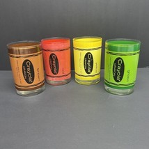 Vtg Crayola Crayon Drinking Glass SET of 4 by CERA for Binney &amp; Smith - £42.86 GBP