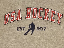 USA Hockey Est 1937  for Athlete or Fan T Shirt Sz XL Gray Crew Neck - $16.78