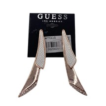 GUESS Post Earrings Halographic Dreams Gold White NEW - £15.65 GBP