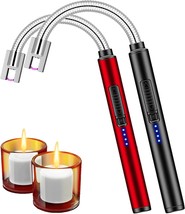 Candle Lighters In A 2 Pack, Usb Rechargeable, Windproof, Long,, And Party. - £23.56 GBP