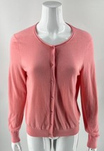 Ann Taylor Womens Cardigan Sweater Size L Pink Jewel Buttons Soft Cashmere Blend - £23.81 GBP