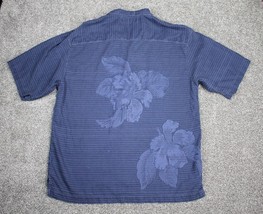 Tommy Bahama Shirt Men X-Large Blue Floral Silk Button Up Camp Beach Tro... - $17.99
